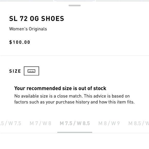 New Without Box Adidas SL 72 OG in Silver - Picture 6 of 7